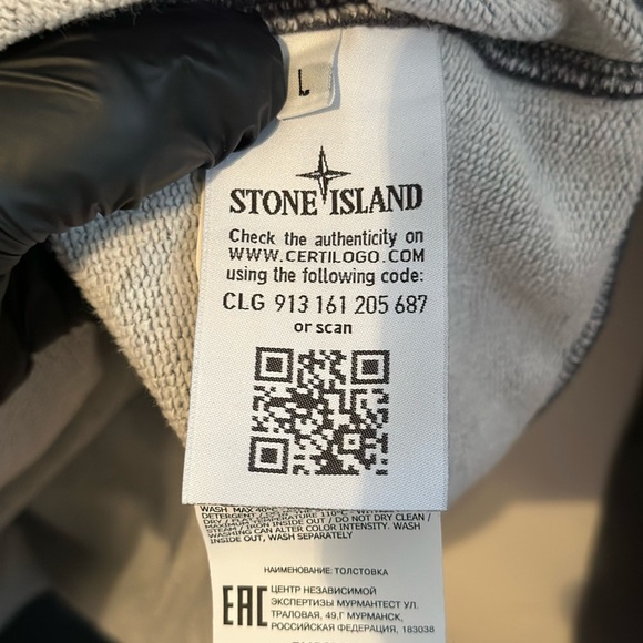 Stone Island Embroidered Logo Sweatshirt Men’s Pullover Size Large Grey - Picture 6 of 11